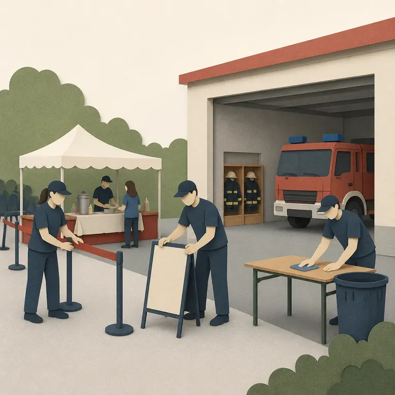 Vor Öffnung prüfen, nach Ende sauber zurückgeben – Illustration