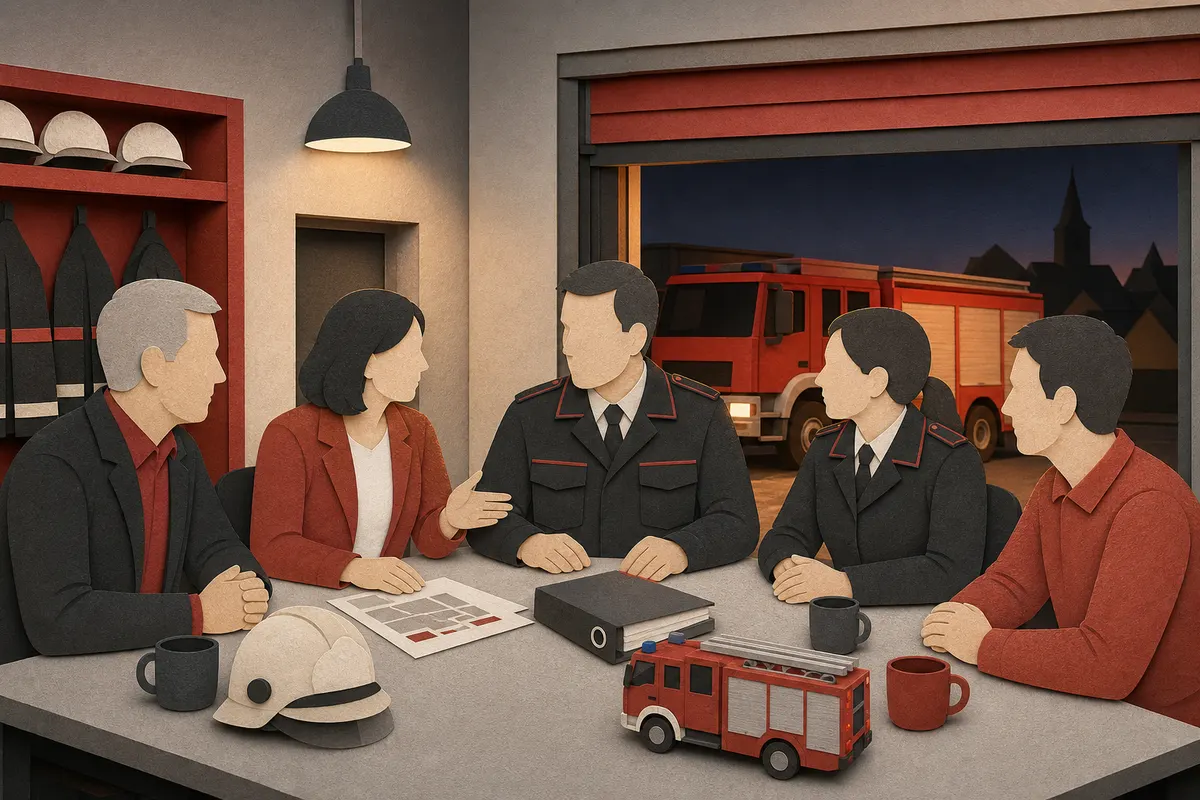 Abstimmung von Feuerwehrverein, Feuerwehr und Kommune im Feuerwehrgerätehaus